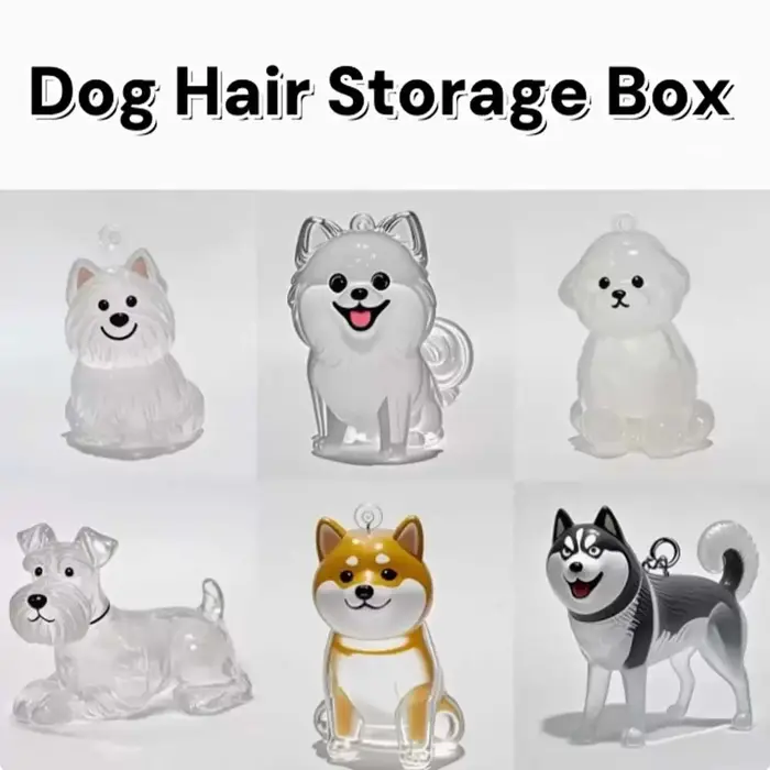 Boîte de rangement de poils de chien en forme de chien