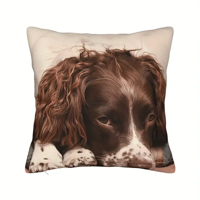 Housse de coussin pour chien English Springer Spaniel, housse de coussin imprimée double face, cadea