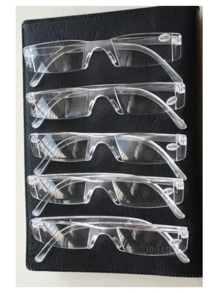 ! ! [12 paires] !! Lunettes de lecture rectangulaires transparentes sans monture pour hommes et femm