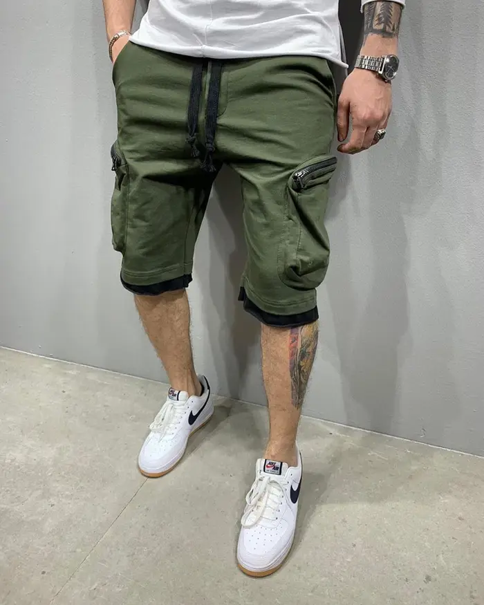 Short Cargo d'été en coton pour hommes, short de Fitness, respirant, pour jogging, entraînement, gym