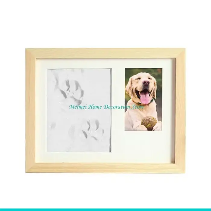 H7BF – cadre Photo souvenir avec empreintes pattes d'animaux, d pattes chien chat pour
