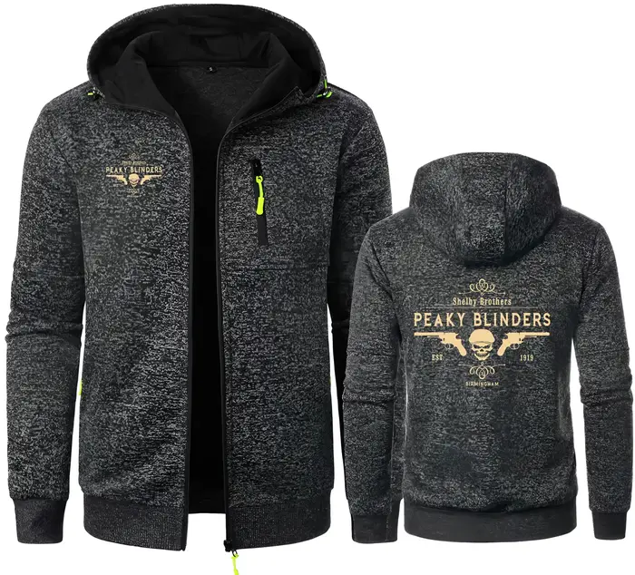Peaky Blinders hommes sweats à capuche Shelby frères Jacquard à capuche polaire à capuche pull mâle 