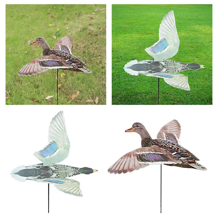 Leurre canard multifonction réaliste et léger pour jardin, facile à installer avec ailes déployées