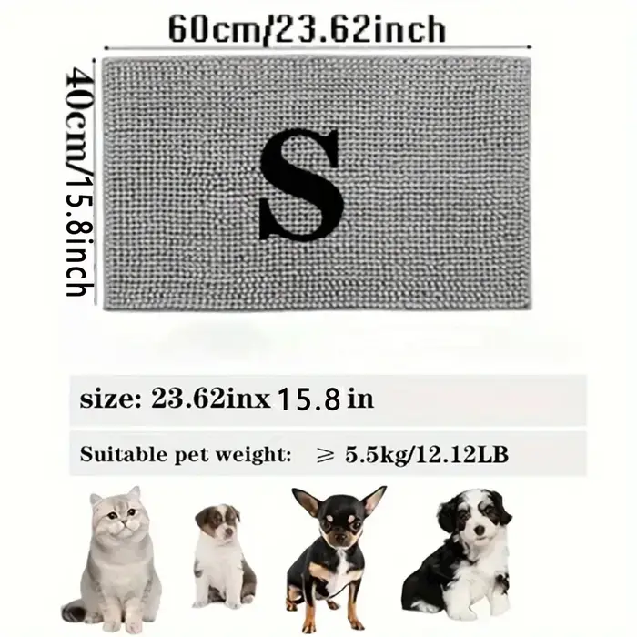 Tapis de porte pour chien, receveur de boue, tapis nettoyant absorbant et antidérapant pour pattes d