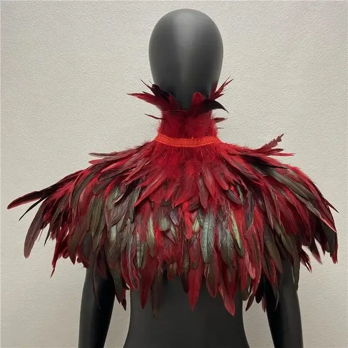 Châle de Style Gothique avec Plumes pour Femme, Robe, Cape, Écharpe, Snood, Dinde, ixde Mariage, Hal