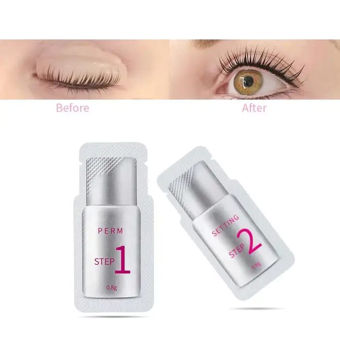 10 paires/lot ICONSIGN Lotion de levage de cils Sachet Lotion de Fixation de permanente rapide cils 