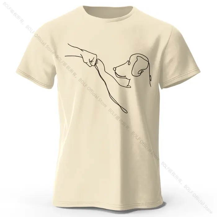 The Dog Friend T-shirt moderne minimaliste 100% coton imprimé, t-shirt léger à manches courtes et co