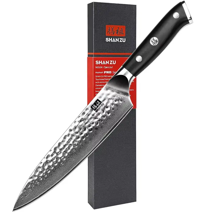 SHAN ZU-Couteau de chef japonais en acier Damas, 8 pouces, ustensile de cuisine professionnel, opaqu