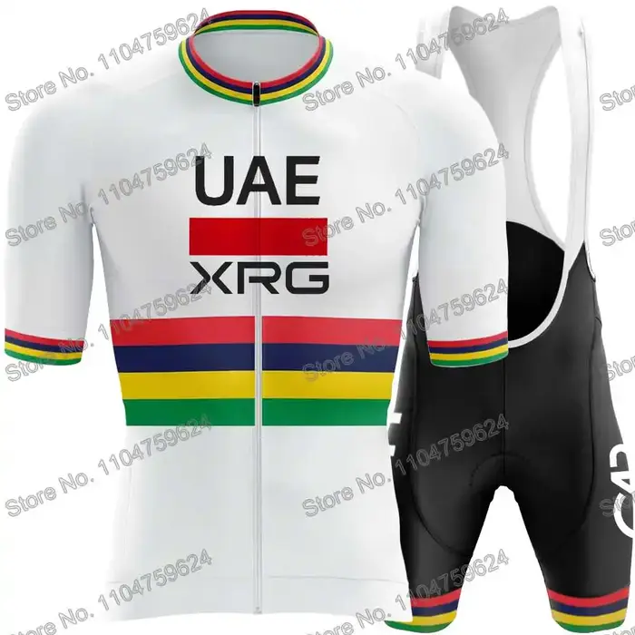 UAE Team 2026 Champion du monde Vêtements de cyclisme Tournée française Été Ensemble de maillot de cyclisme pour hommes Costume chemise de vélo de route Manche courte VTT Femmes Cuissard à bretelles p