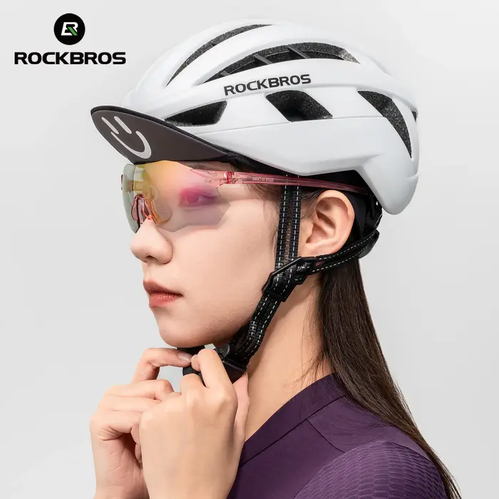 ROCKBROS Lunettes de cyclisme légères à lentille photochromique polarisée UV400 protection solaire p