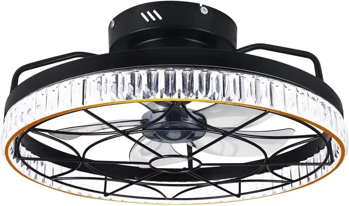 Plafonnier en cage 20 "avec télécommande et télécommande, 5 enceintes, 6 vitesses de vent pour chamb