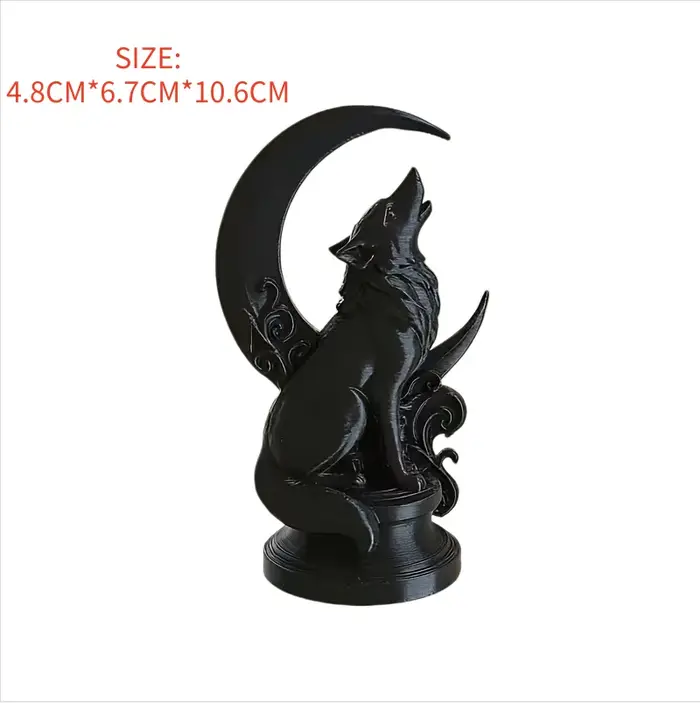 Figurine de loup hurlant, statue d'animal gothique, sculpture vintage 3D, décoration de table, étagè
