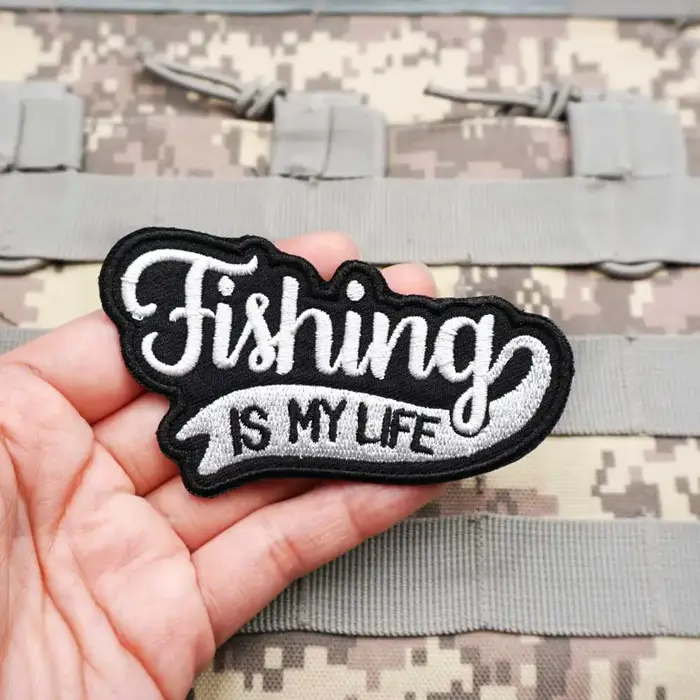 Patch brodé 'La pêche, c'est ma vie' pour activités de plein air