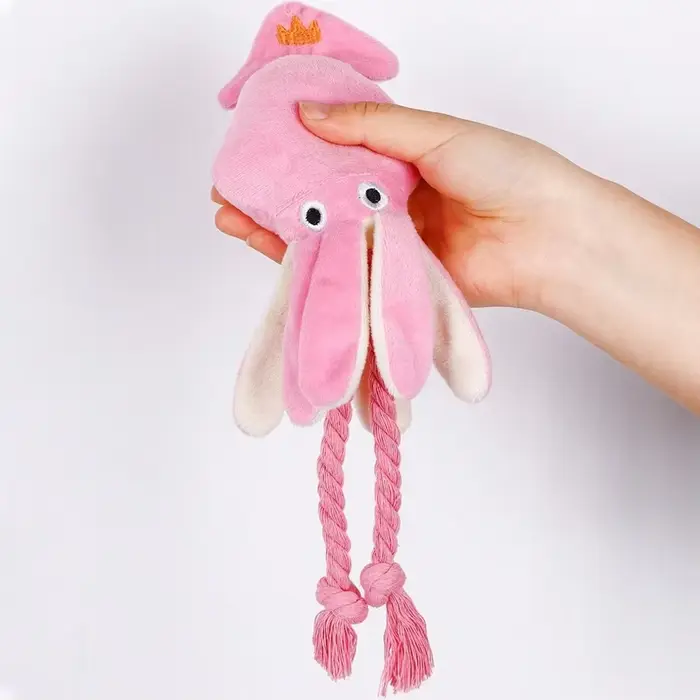 Jouet en peluche poulpe grinçant pour chien