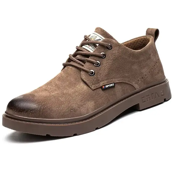 Bottes de sécurité en cuir véritable pour hommes, chaussures indestructibles à bout en acier, chauss