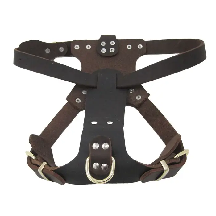 Harnais pour chien en cuir véritable