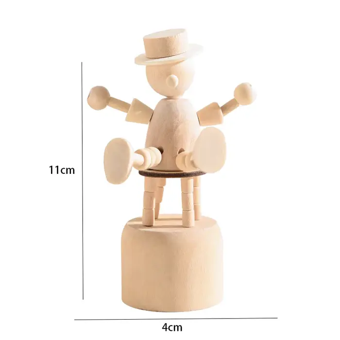 Ornements d'animaux Kawaii en bois pour décoration de bureau ou chambre à coucher cadeaux d'anniversaire pour enfants figurines dansantes mignonnes style rétro et nostalgique