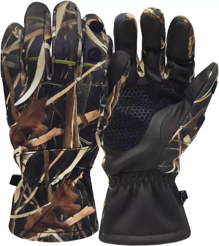 Gants bioniques camouflage sans doigts - Chasse photo tir - Confort chaud design ergonomique naturel