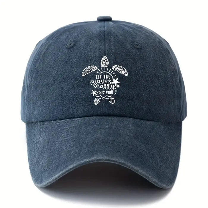 Casquette de baseball unisexe à imprimé tortue de mer, tendance et polyvalente, avec une visière inc