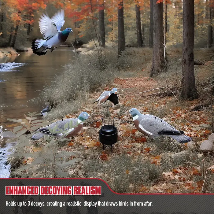 Machine rotative 3 bras pour leurres volants pigeons/tourterelles - Équipement chasse électrique avec piquets