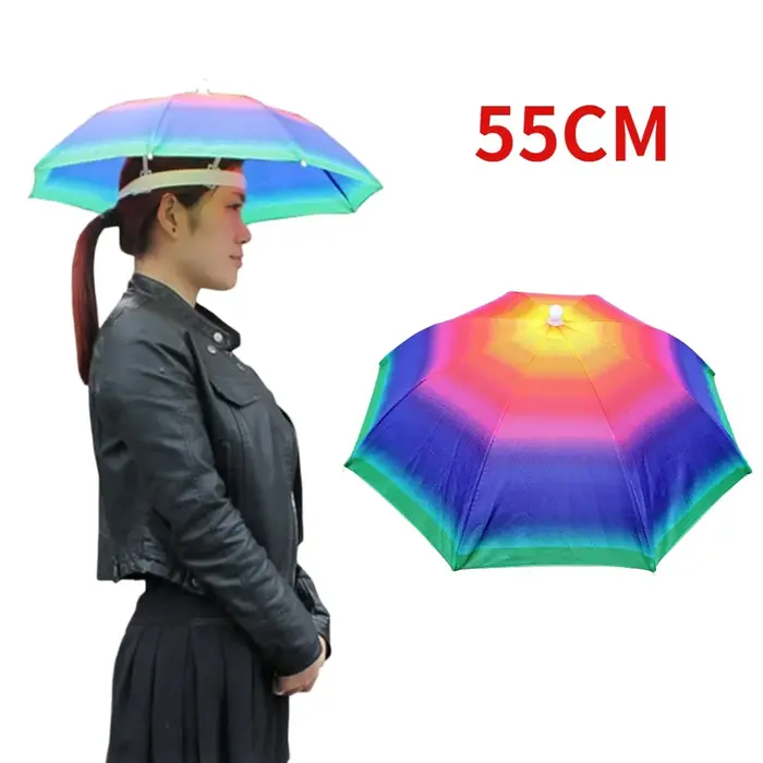 Casquette de pêche pliable mains libres, chapeau parapluie, protection solaire, réglable, universel,