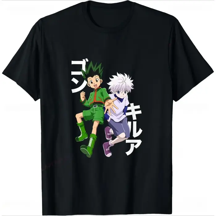 Le T-shirt Hunter X Hunter Gon et Killua est un T-shirt d'été pour hommes imprimé avec des motifs d'