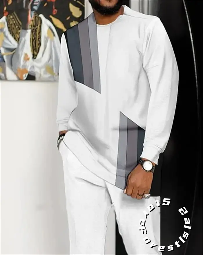 Ensemble de vêtements de mode pour hommes, chemise à manches longues, streetwear décontracté, tenue 