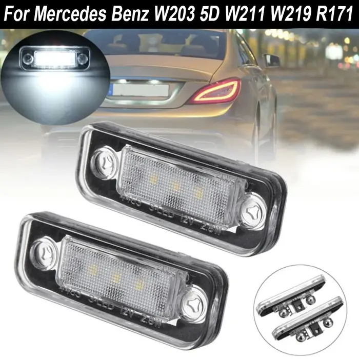 Lampe de plaque d'immatriculation LED pour voiture, 2 pièces, Canbus, pour mercedes-benz classe C/E 