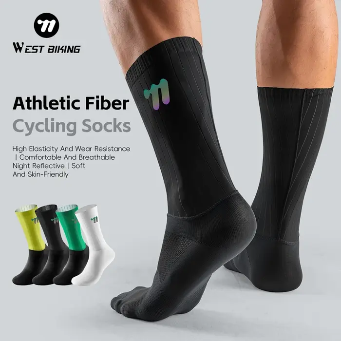 Chaussettes vélo chasse compression WEST BIKING - Respirantes VTT route running outdoor unisexe