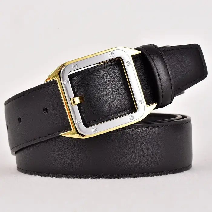 Ceinture de luxe pour hommes, en cuir de haute qualité, de marque célèbre, pour affaires, avec boucl