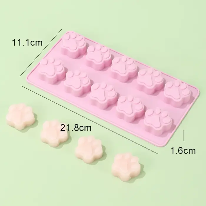 Moule de cuisson en Silicone pour chien, chat, patte d'animal de compagnie, imprimé, réutilisable, f