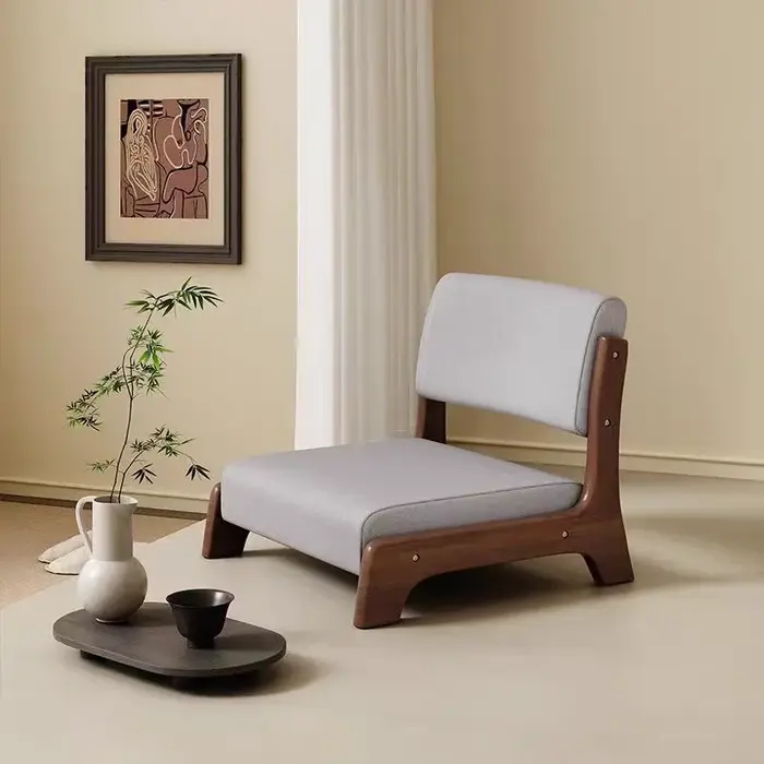 Dossier de chaise de sol en bois massif, siège Tatami pour lit et rebord de fenêtre, chaise longue s