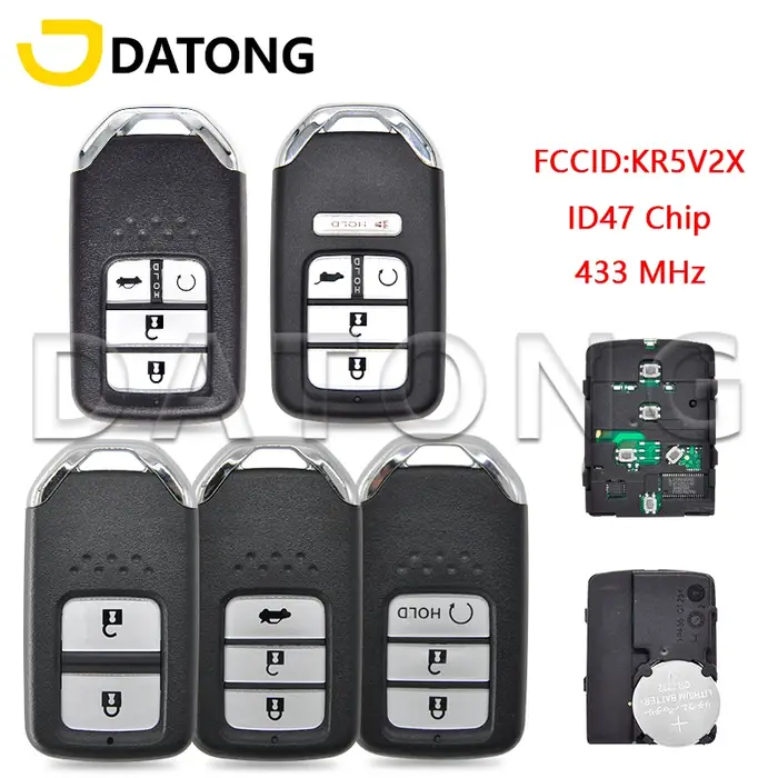 Datong World KR5V2X 433MHz ID47Chip Promixity clé de télécommande de voiture pour Honda Fit City Gre