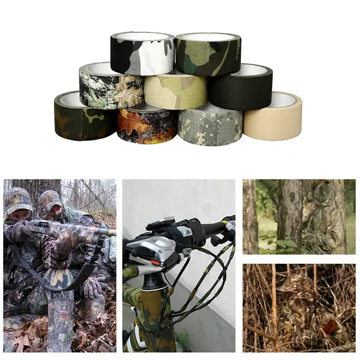 Ruban camouflage adhésif imperméable : bande auto-collante durable pour équipement de chasse et camping
