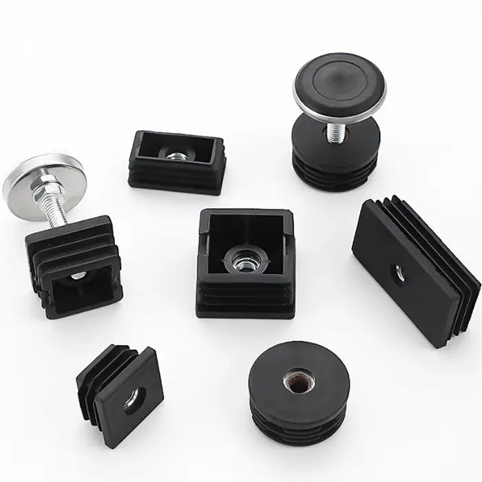 Coussinet de pieds réglable carré/rond en plastique PP M8 M10, 4 pièces, pour Table, chaise, meubles