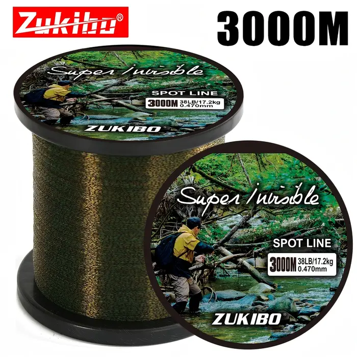 ZUKIBO 3000m ligne de pêche tachetée Invisible japon ligne monofilment Super forte ligne de coulage 