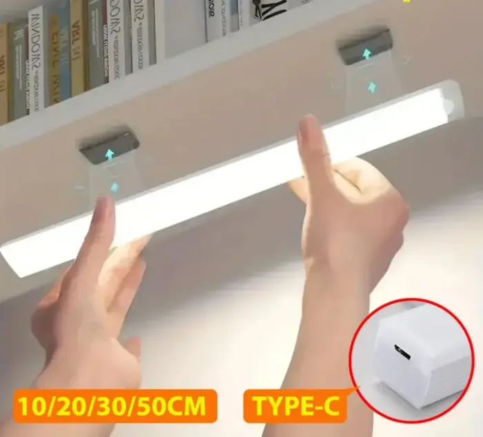 Type C LED Rechargeable veilleuse PIR capteur de mouvement sous armoire lampe pour cuisine armoire c