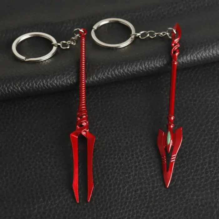 Porte-clés modèle arme rouge, porte-clés en alliage, le cadeau parfait pour les hommes