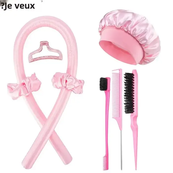 Ensemble de rouleaux de cheveux Night Cap avec bigoudis paresseux bandeau et fers à friser sans chaleur pour femmes occasions spéciales