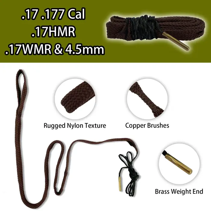 Nettoyeur d'alésage pour pistolet de chasse, 5.56mm, baril de serpent, brosse d'alésage, corde pour 