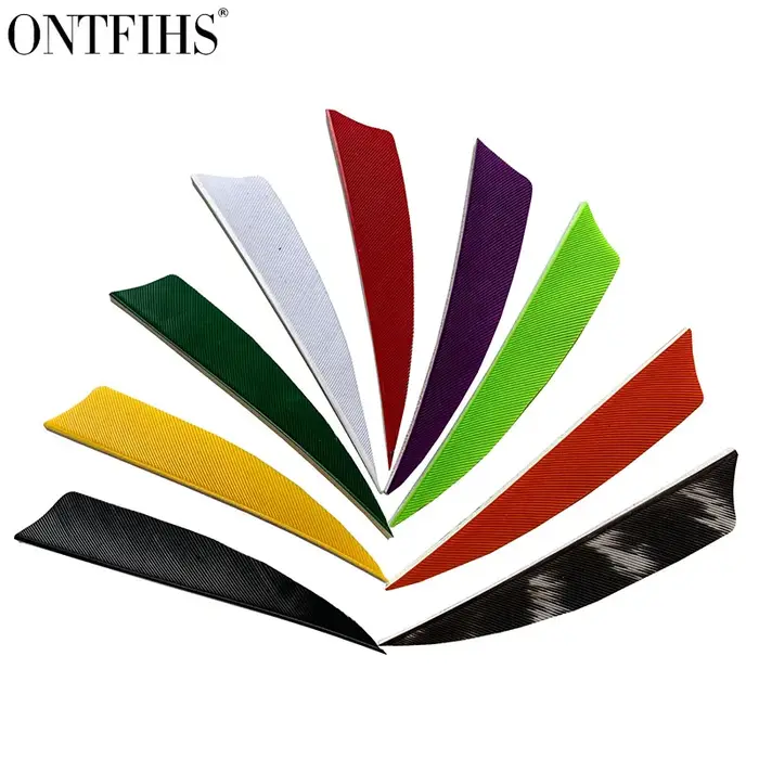 ONTFIHS 50 pièces 2.5 pouces bouclier tir à l'arc Fletches plume plumes de dinde naturelle flèche fletching pour la chasse Long arc