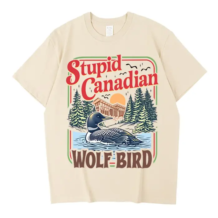 T-shirt en coton inspiré de la rivalité Stupid Canadian Wolf Bird Comfort Colors, Team Hollander Ily
