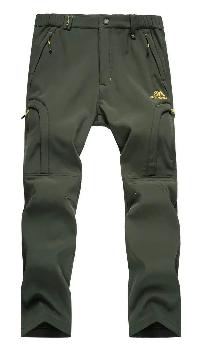 Pantalon de randonnée imperméable pour hommes, doublé polaire, pantalon de Ski de neige, Softshell d