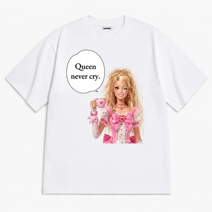 T-shirt unisexe ample et surdimensionné avec imprimé de personnages de dessins animés mignons, style