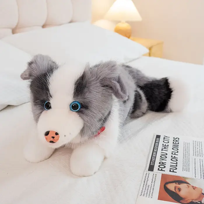 Jouets en peluche style collier Border Collie, quatre couleurs, 40/50CM, poupée chiot en peluche dou