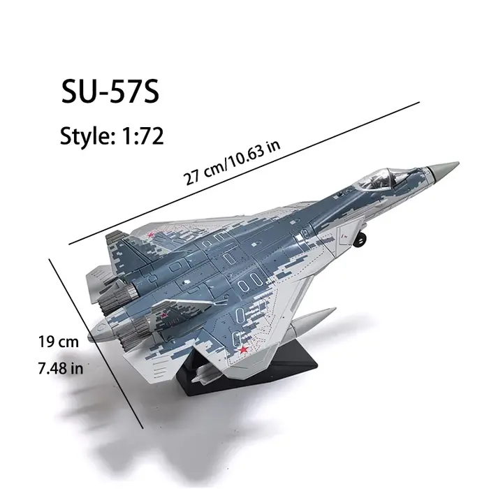 Modèle d'avion militaire SU-57S Fighter 1/72 en plastique à assembler, décoration pour la maison, co