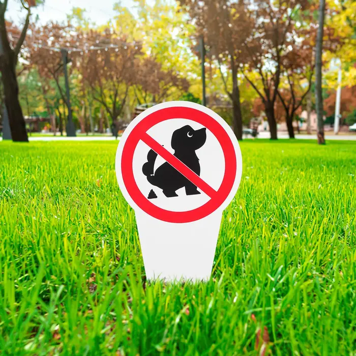 Panneaux d'avertissement sans merde de chien, panneau d'avertissement avec piquet, panneaux de sensi