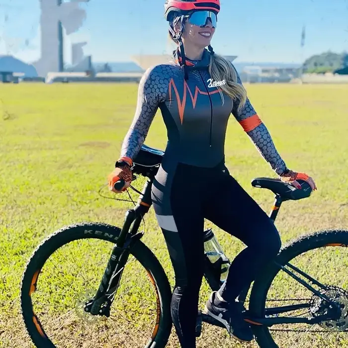 XAMA printemps et automne femmes pantalons à manches longues triathlon macaquinho maillot cclismo pe