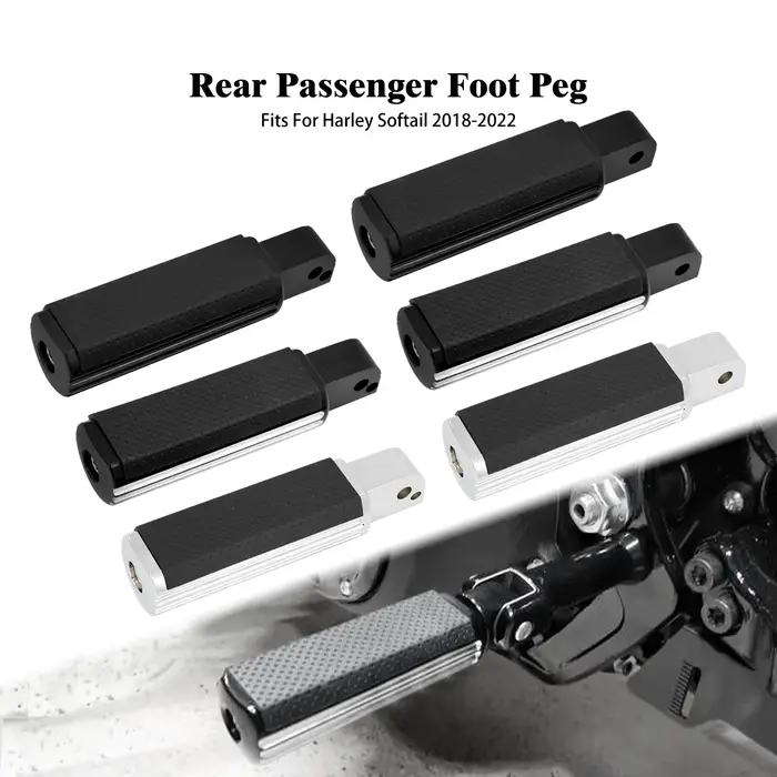 Repose-pieds de passager arrière de moto, pédale de défiance noire/chromée pour Harley Softail FXBRS