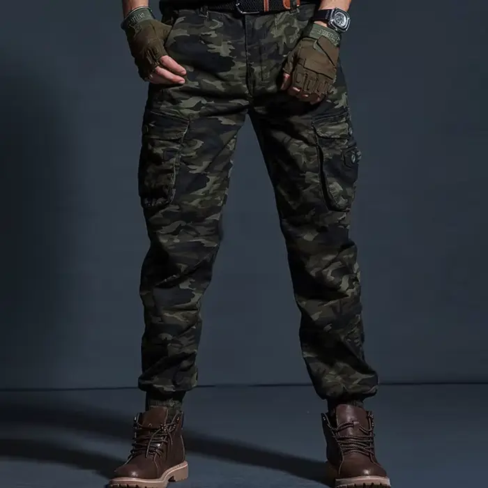 Pantalon cargo camouflage kaki homme qualité supérieure multi-poches travail chasse militaire